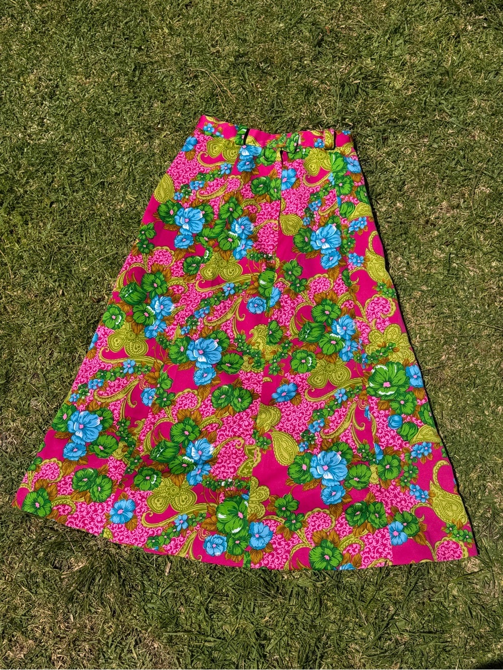 Vibrant Pink Floral A-Line Skirt